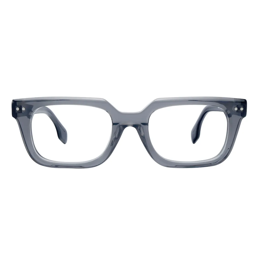 Rectangle Transparent Gray Eyeglasses