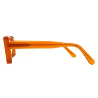 Rectangle Transparent Orange Eyeglasses