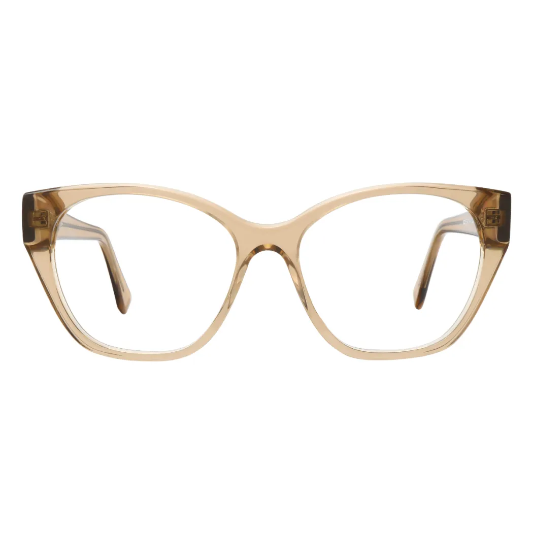 Oval Transparent Amber Eyeglasses