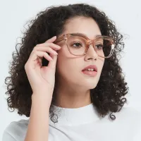 Cat-eye Transparent Amber Eyeglasses