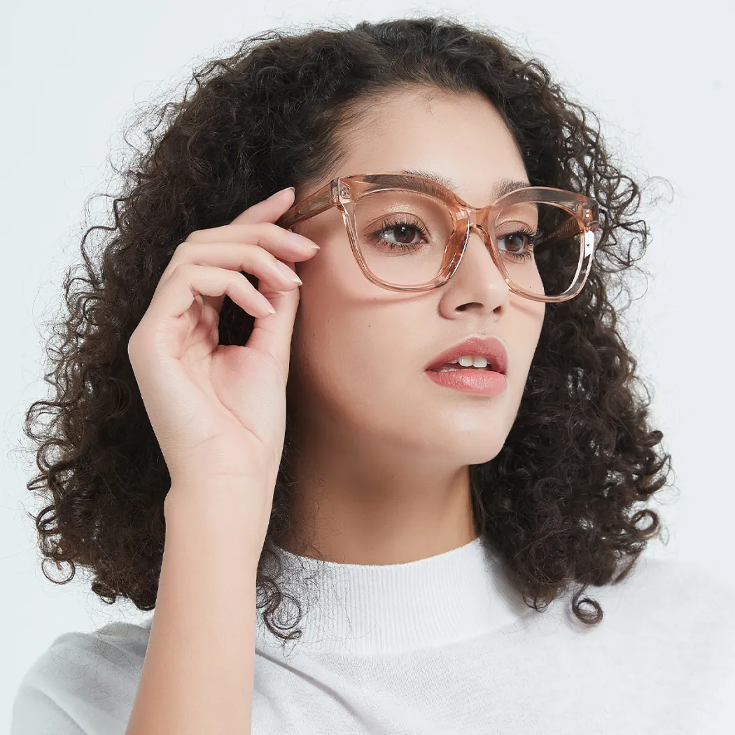 Cat-eye Transparent Amber Eyeglasses