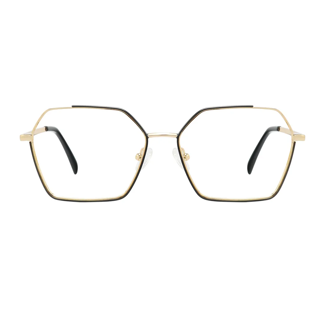 Square Black Gold Eyeglasses