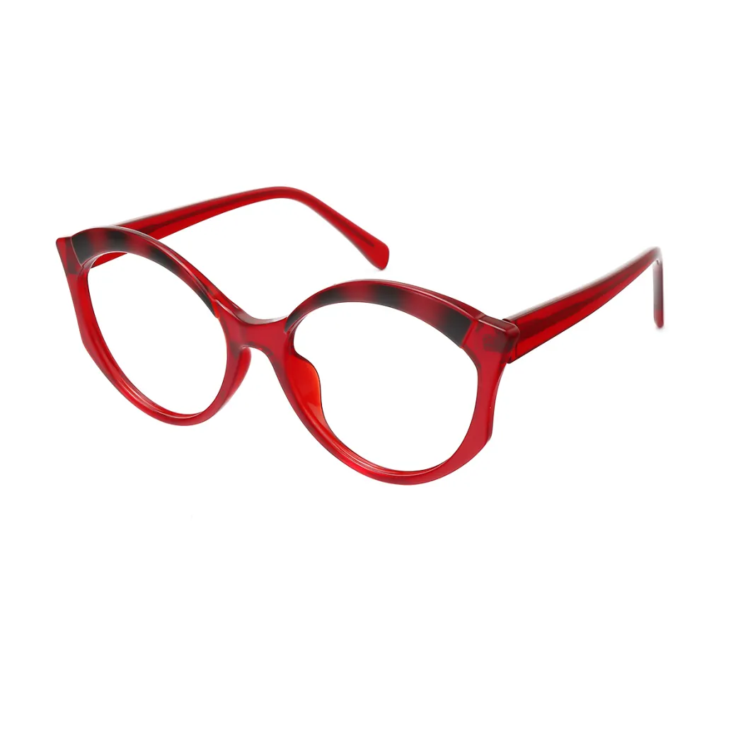 Round Tortoiseshell/Red Eyeglasses