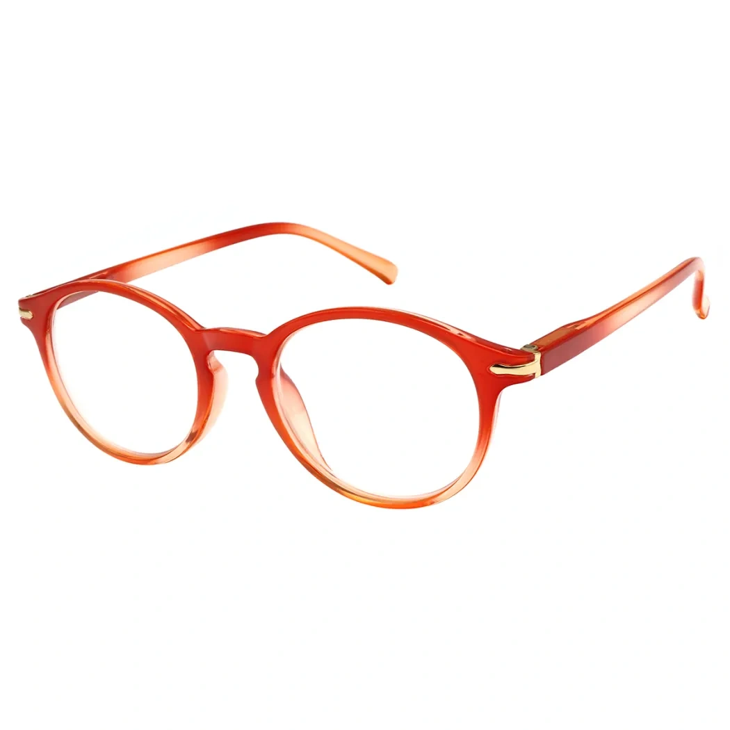 Oval Red Reading Glasses