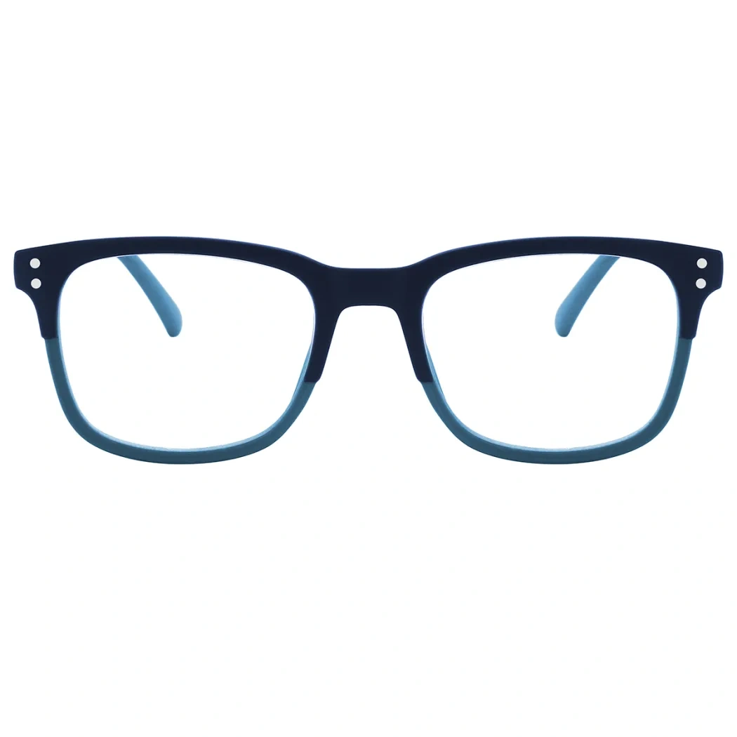 Square Blue Reading Glasses