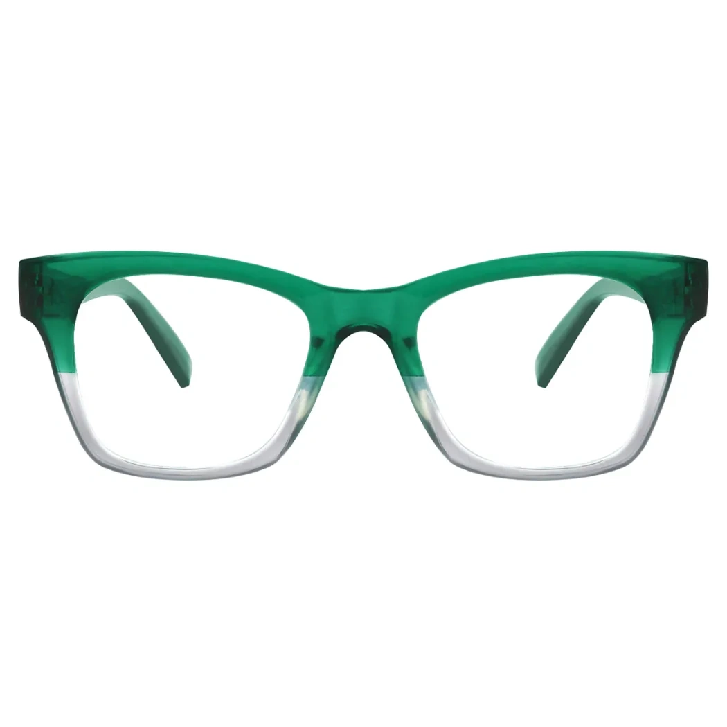 Rectangle Green Reading Glasses