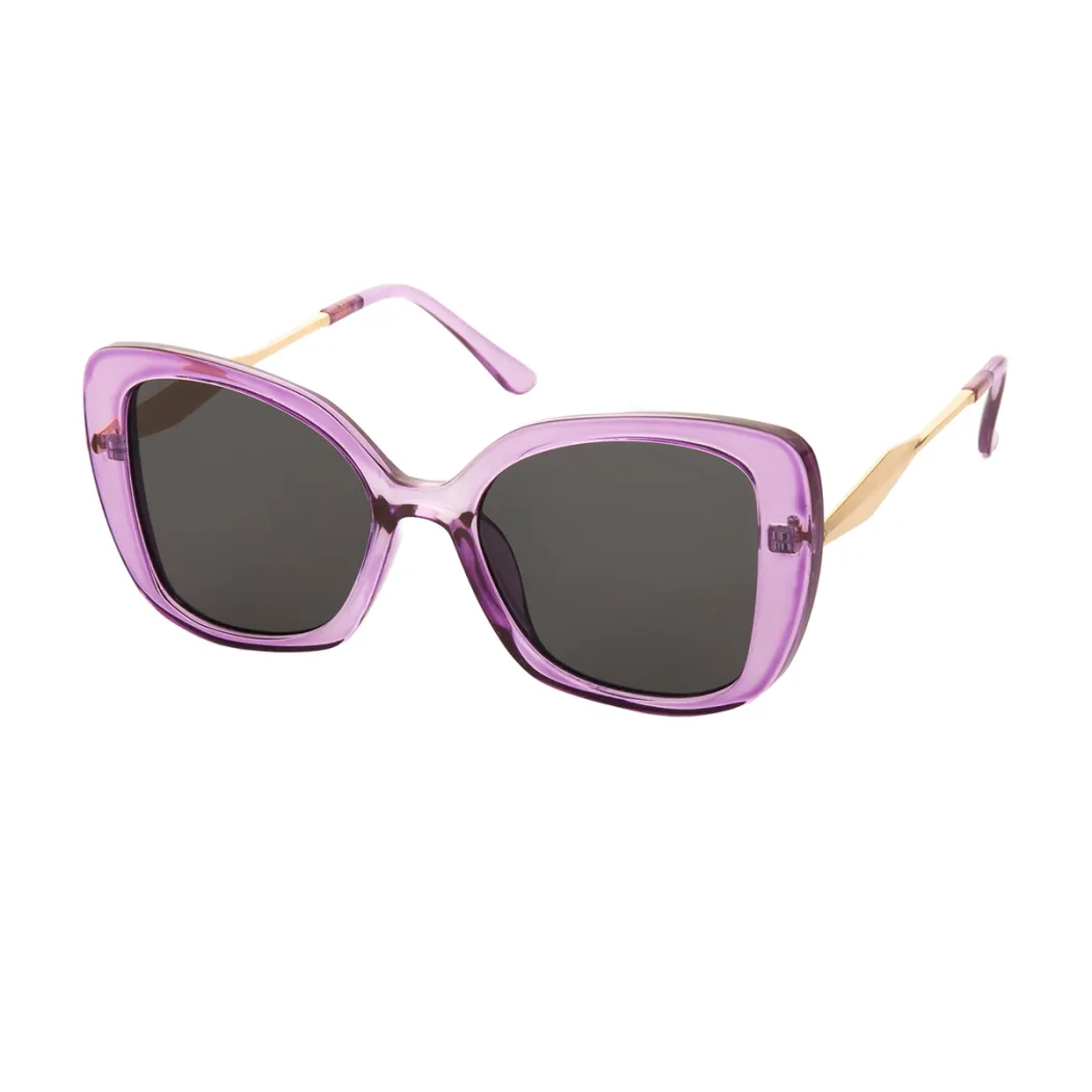 Square Transparent Purple Sunglasses