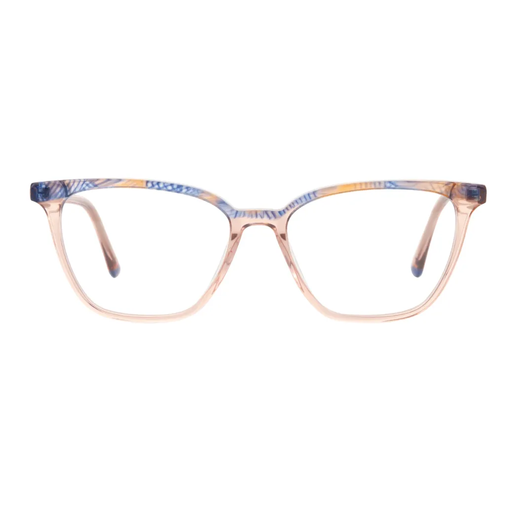 Rectangle Transparent Amber Eyeglasses