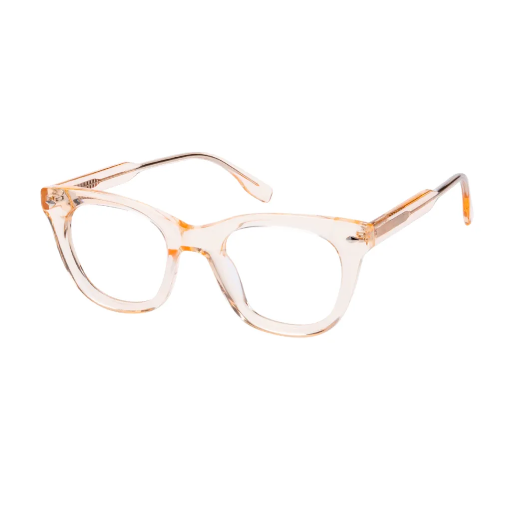 Square Transparent Amber Eyeglasses