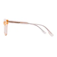 Square Transparent Amber Eyeglasses