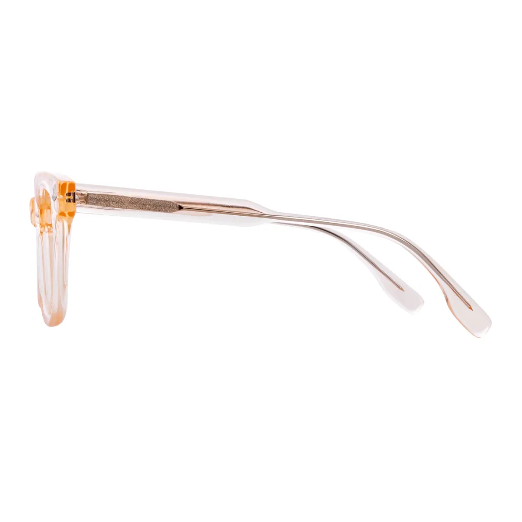 Square Transparent Amber Eyeglasses
