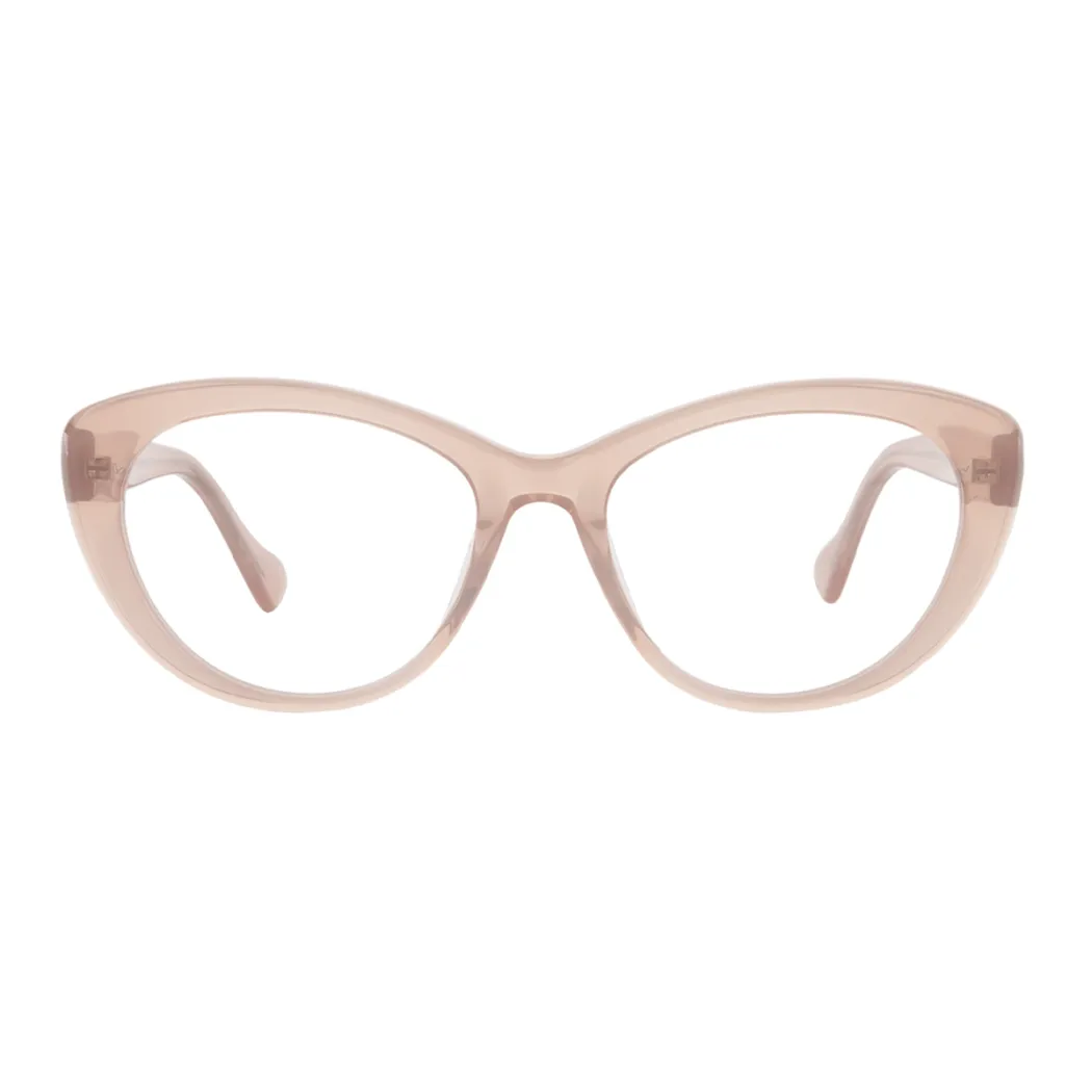 Oval Transparent Amber Eyeglasses