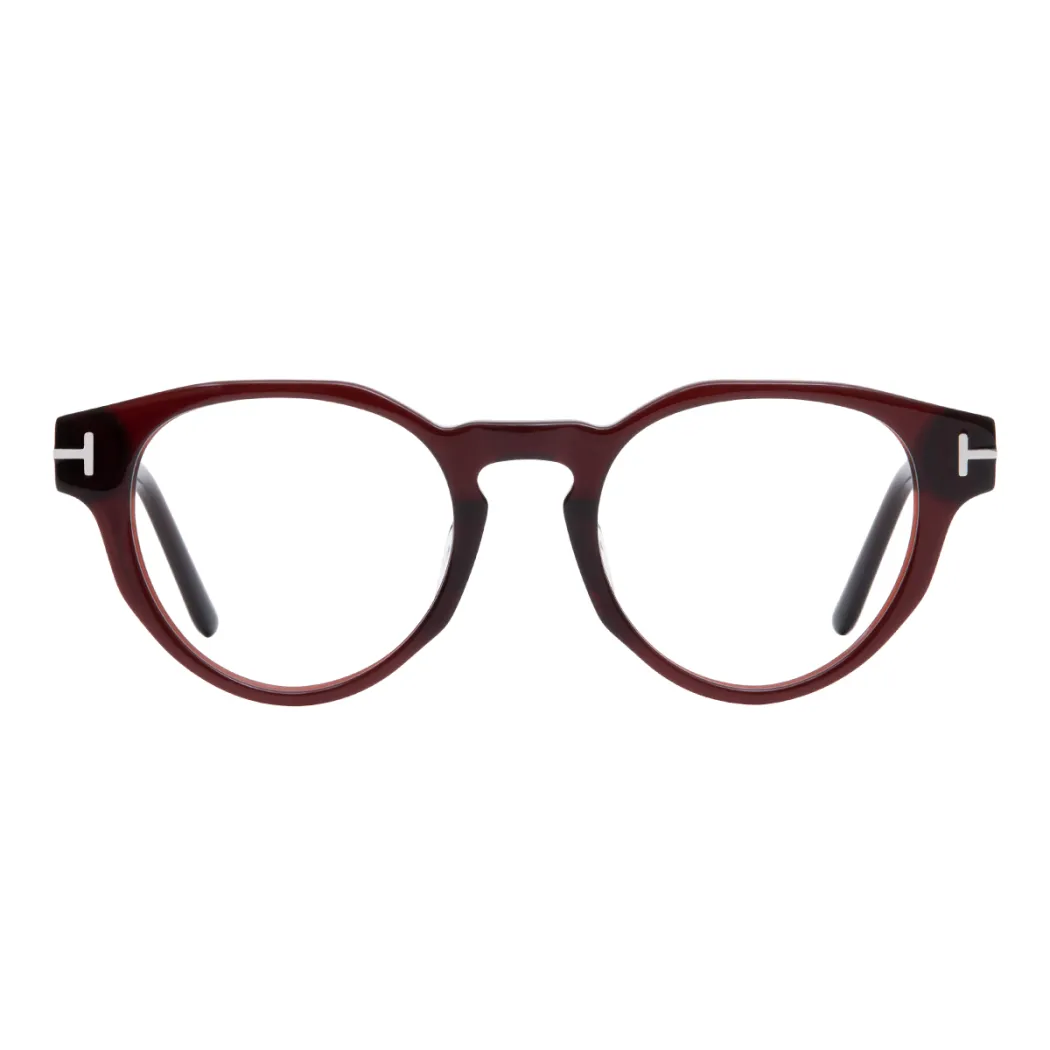 Round Transparent Brown Eyeglasses
