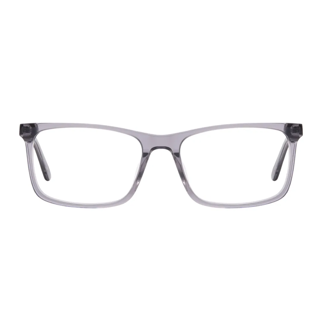 Rectangle Transparent Gray Eyeglasses