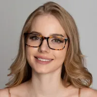Rectangle Transparent Gray Eyeglasses