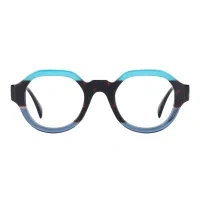 Round Blue Eyeglasses