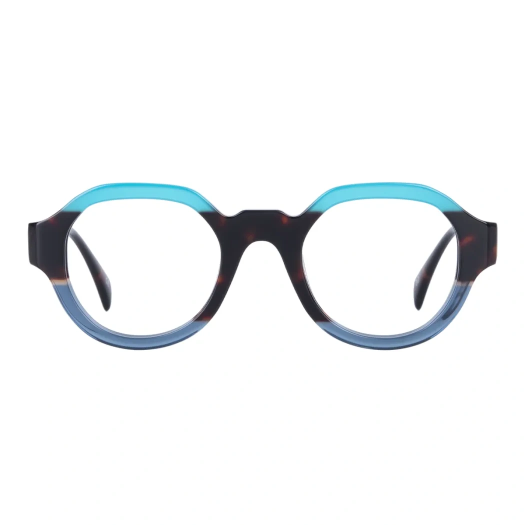 Round Blue Eyeglasses
