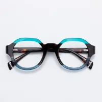 Round Blue Eyeglasses