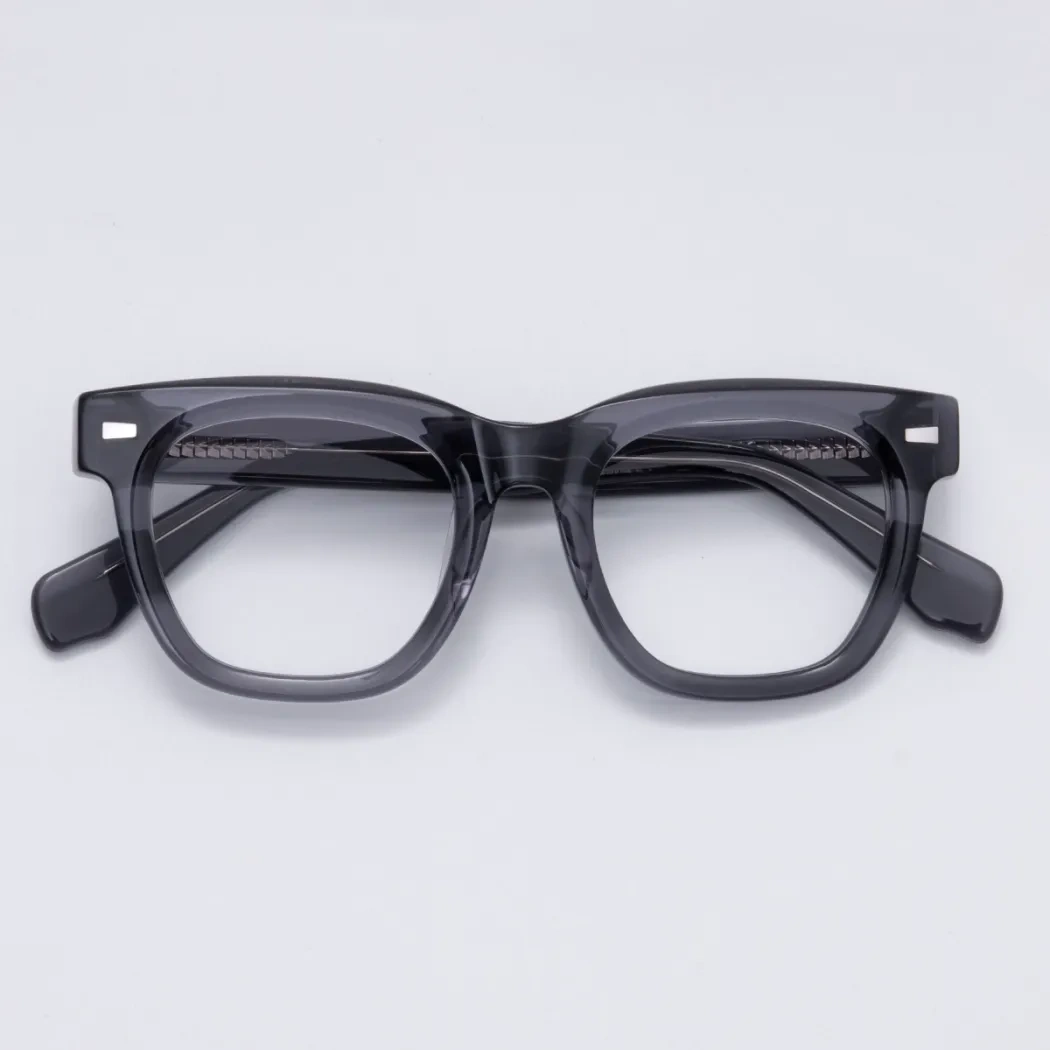 Square Transparent Gray Eyeglasses