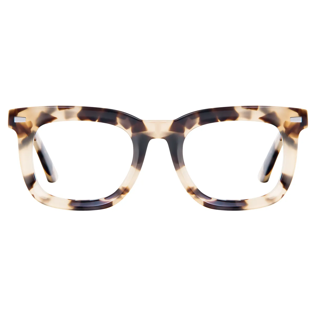 Square Yellowish tortoiseshell Eyeglasses