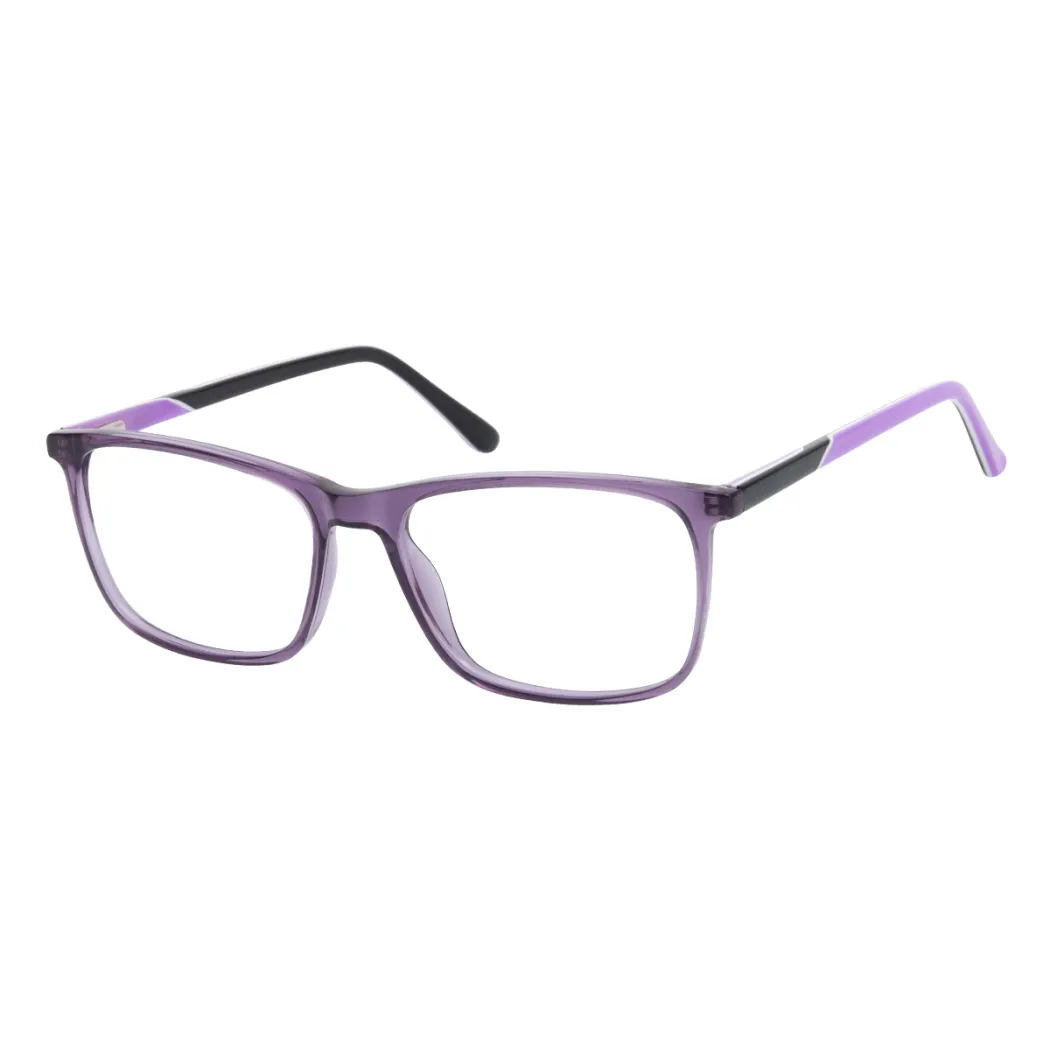 Rectangle Transparent Purple Eyeglasses
