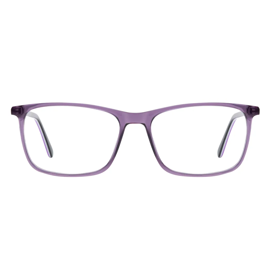 Rectangle Transparent Purple Eyeglasses