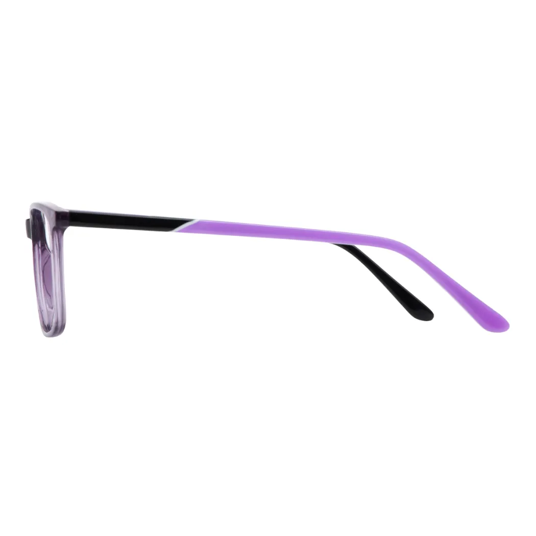 Rectangle Transparent Purple Eyeglasses