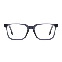 Rectangle Transparent Gray Eyeglasses