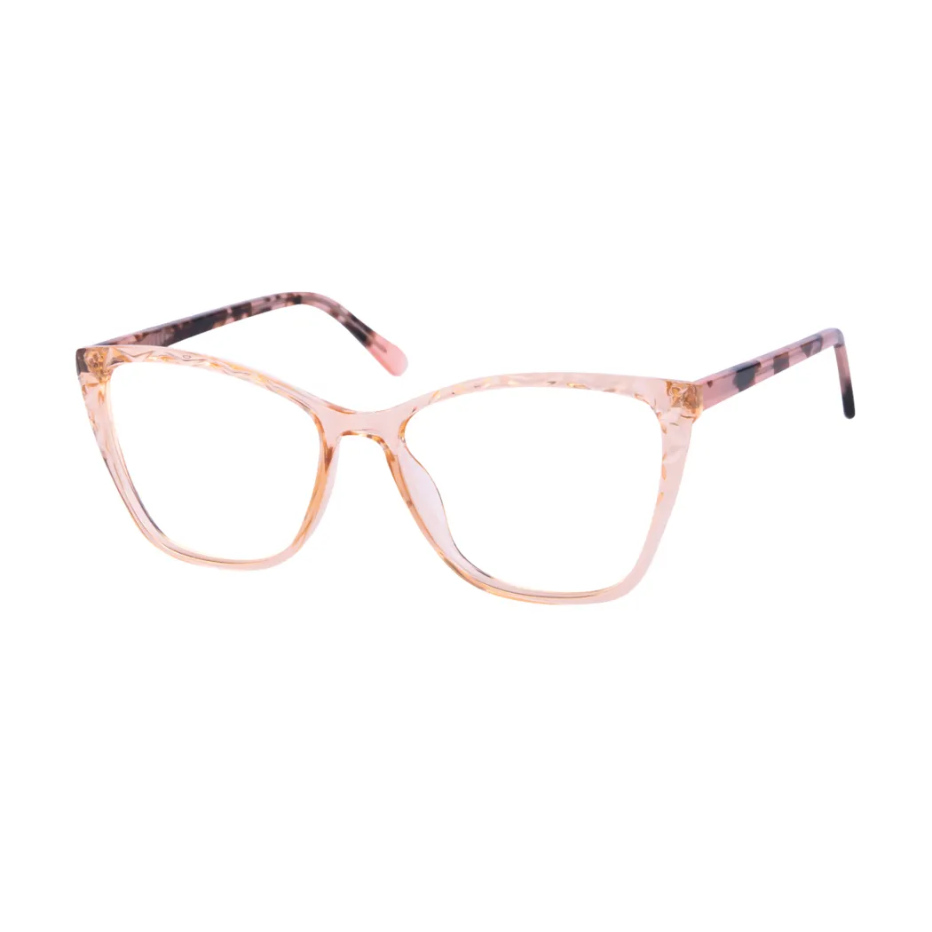 Square Transparent Amber Eyeglasses