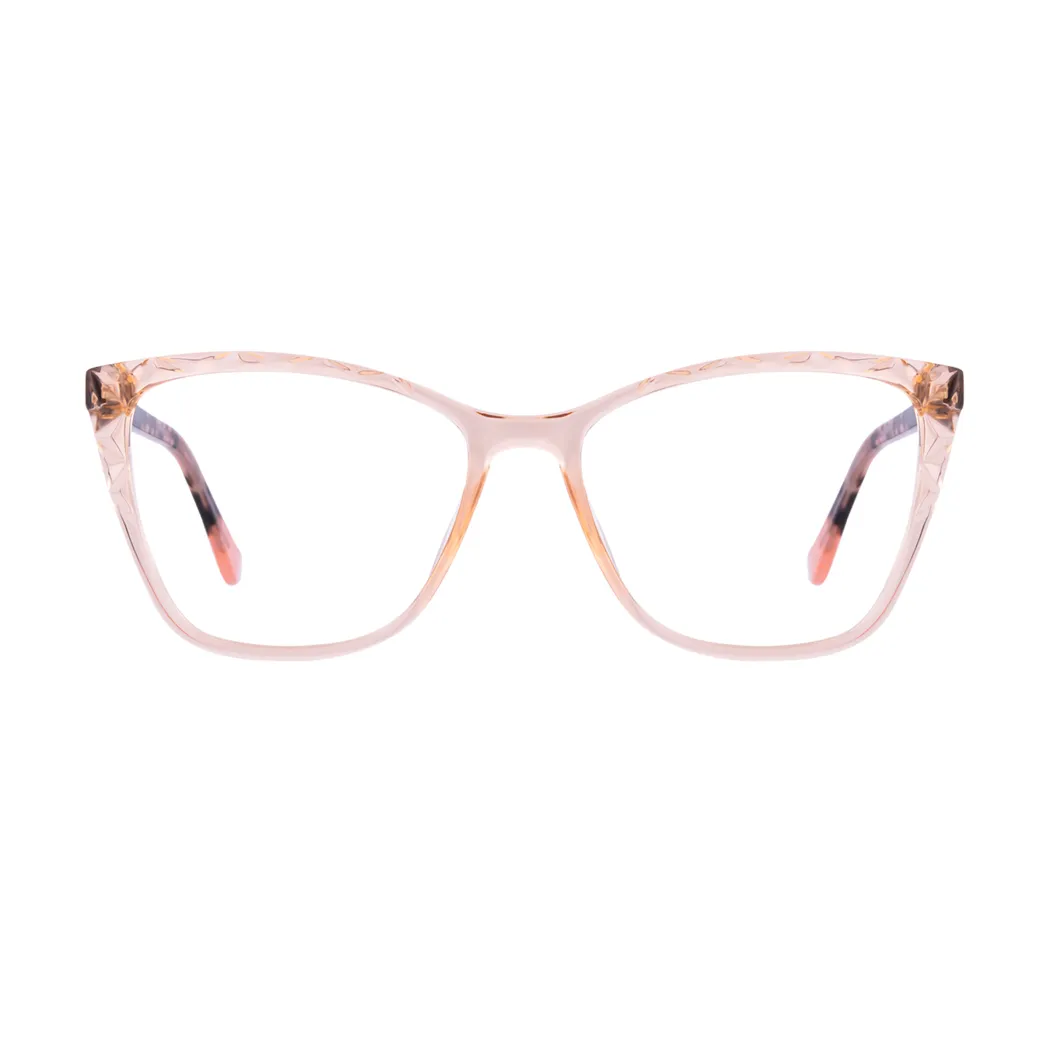 Square Transparent Amber Eyeglasses
