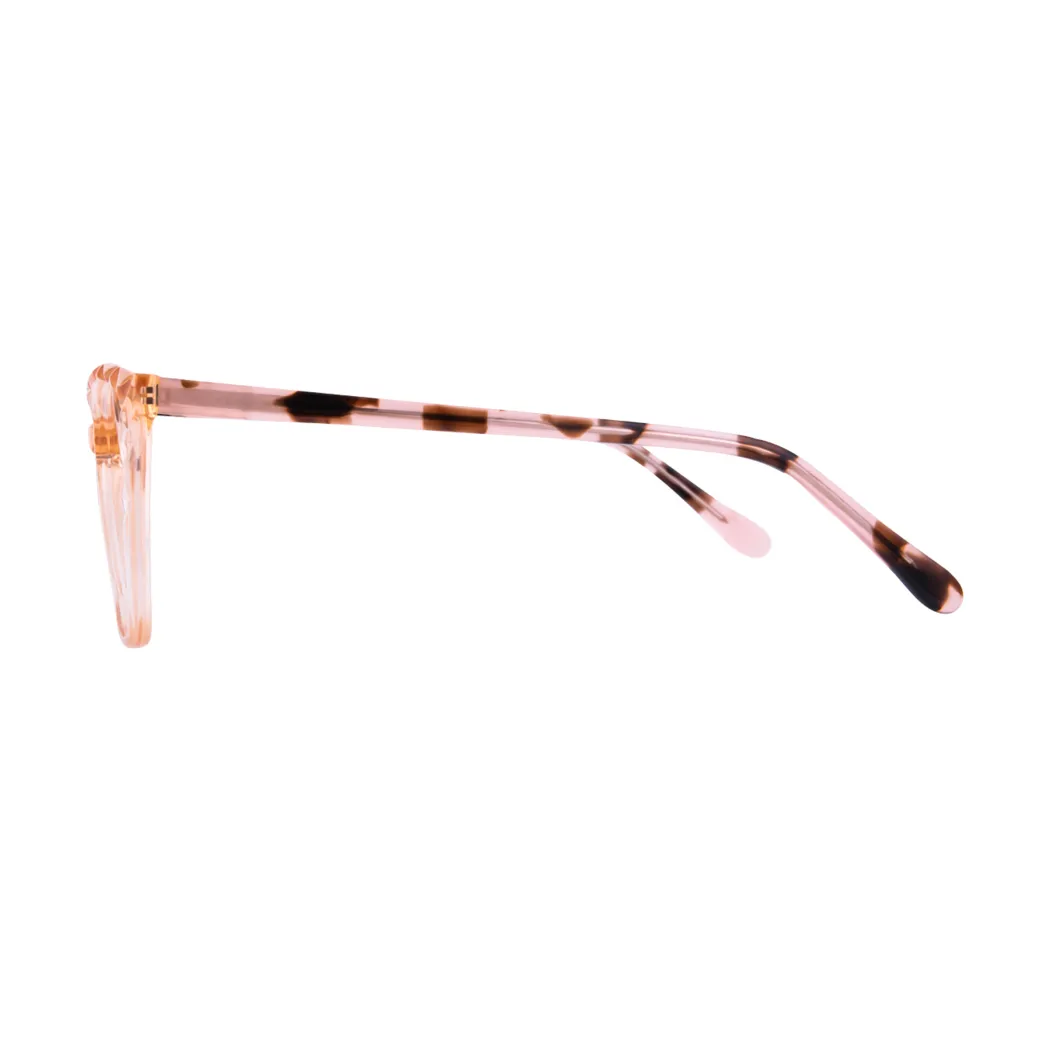 Square Transparent Amber Eyeglasses