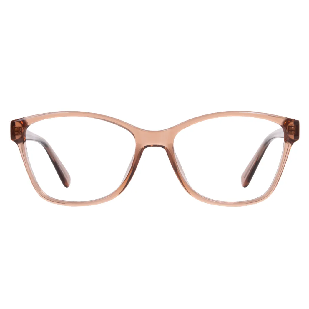 Rectangle Transparent Amber Eyeglasses