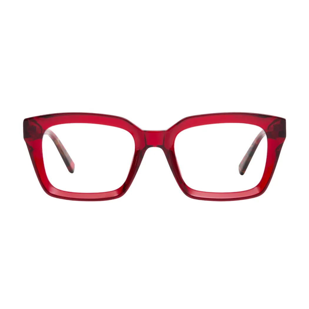 Rectangle Red Eyeglasses