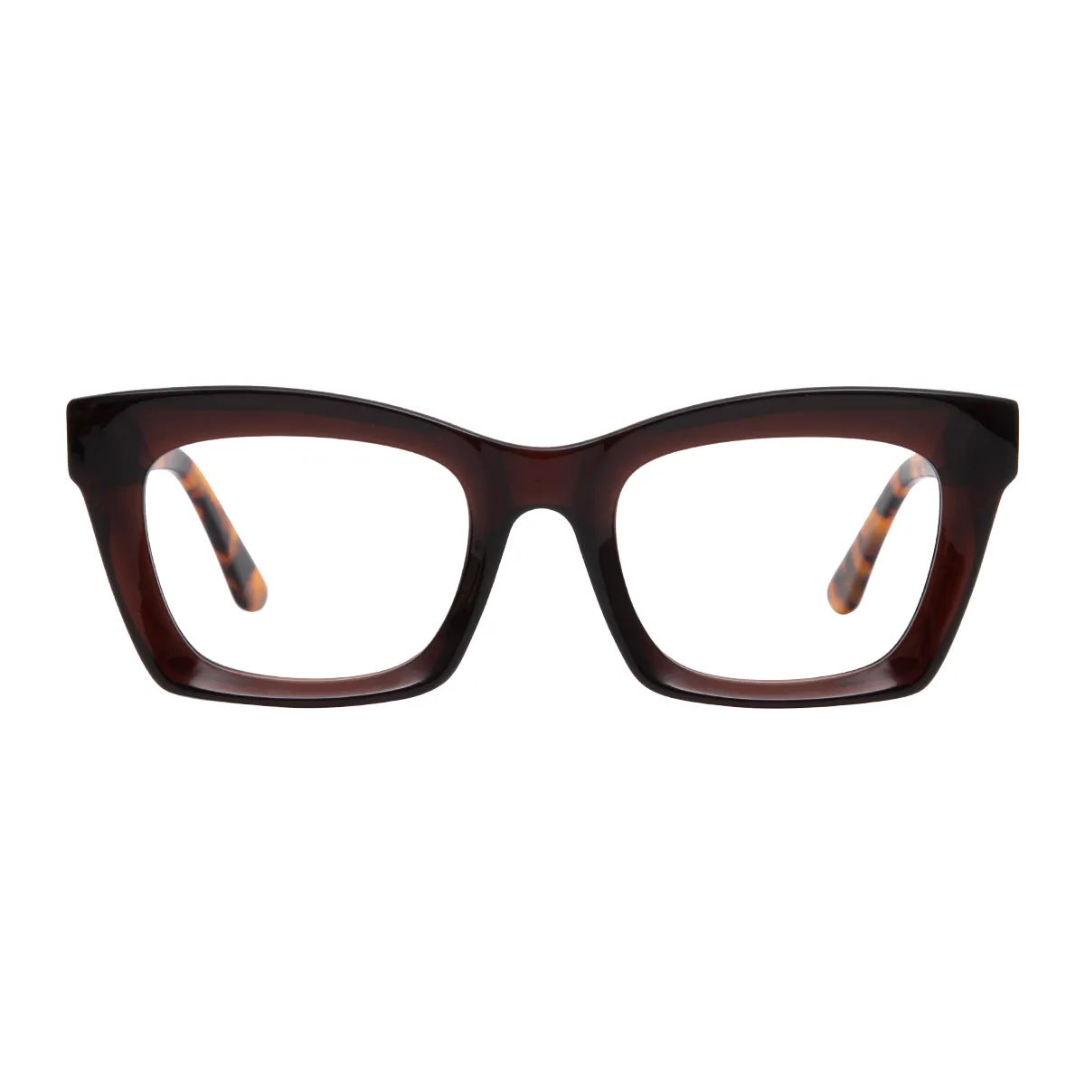 Rectangle Brown Eyeglasses