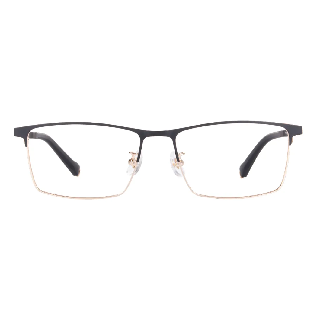 Rectangle Black Gold Eyeglasses