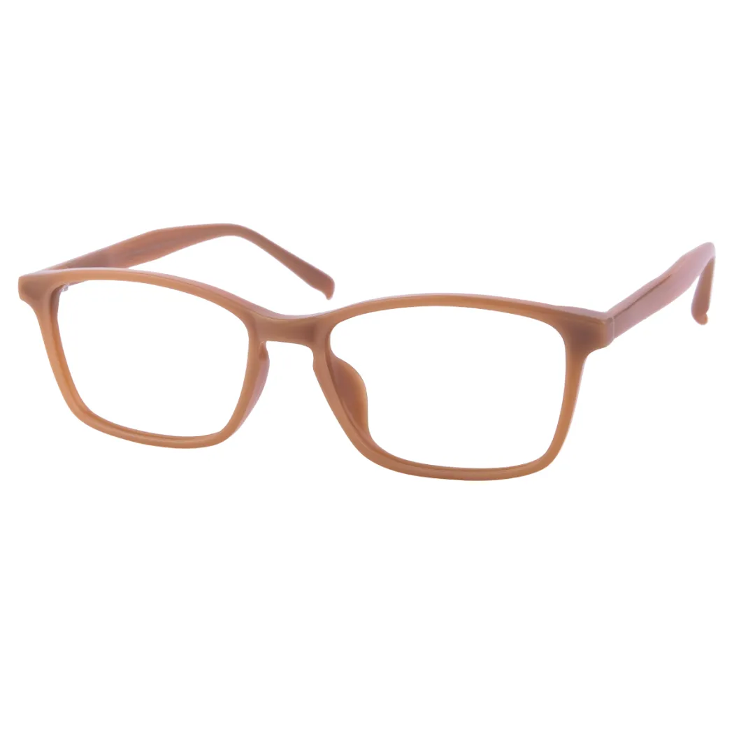 Rectangle Transparent Brown Eyeglasses