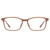 Rectangle Transparent Brown Eyeglasses