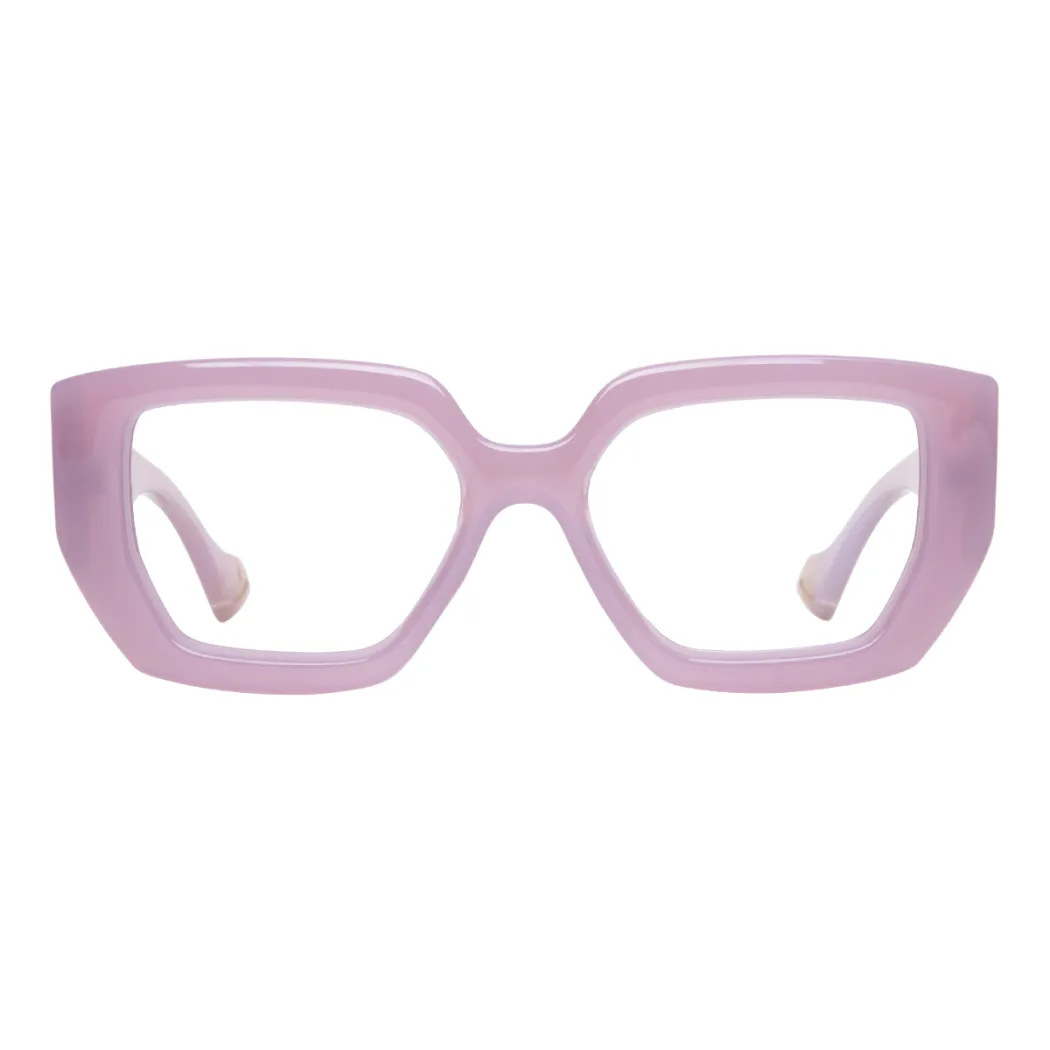 Square Transparent Purple Eyeglasses