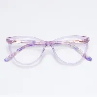Cat-eye Transparent Purple Eyeglasses