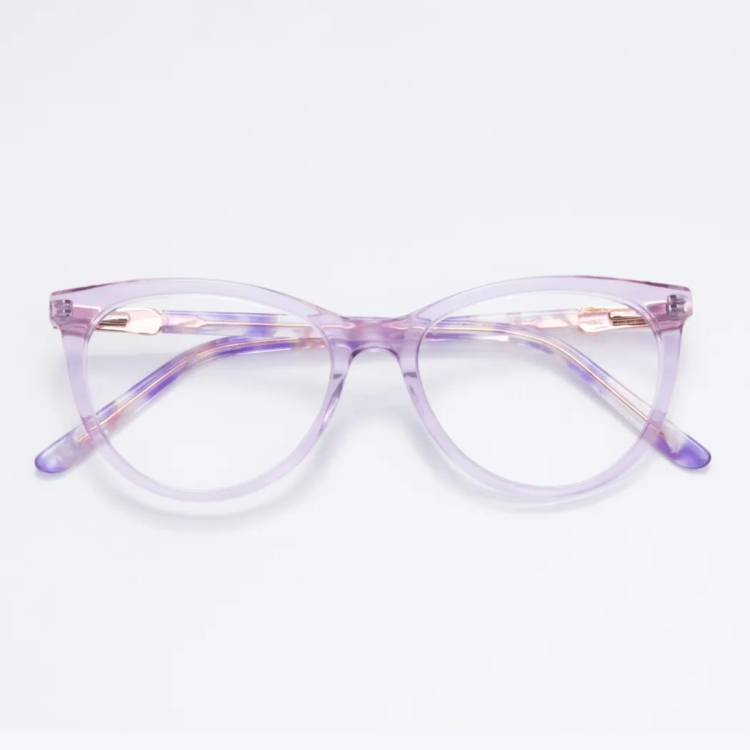 Cat-eye Transparent Purple Eyeglasses