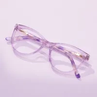 Cat-eye Transparent Purple Eyeglasses