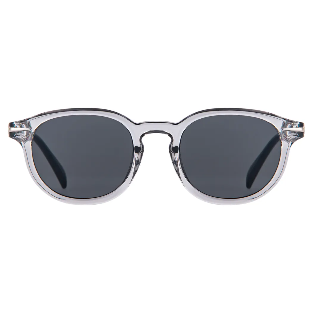 Oval Transparent Gray Sunglasses