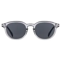 Oval Transparent Gray Sunglasses
