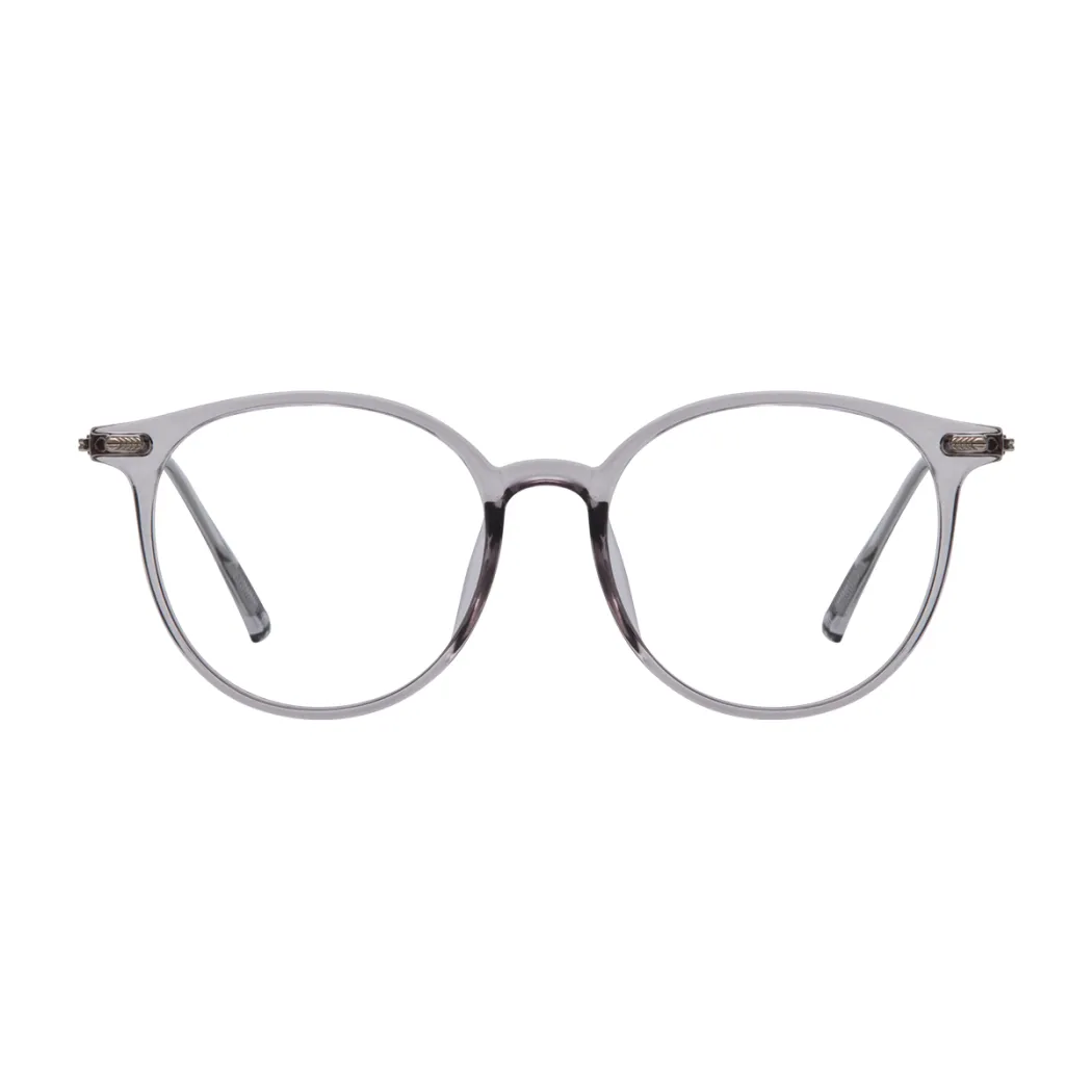 Oval Transparent Gray Eyeglasses