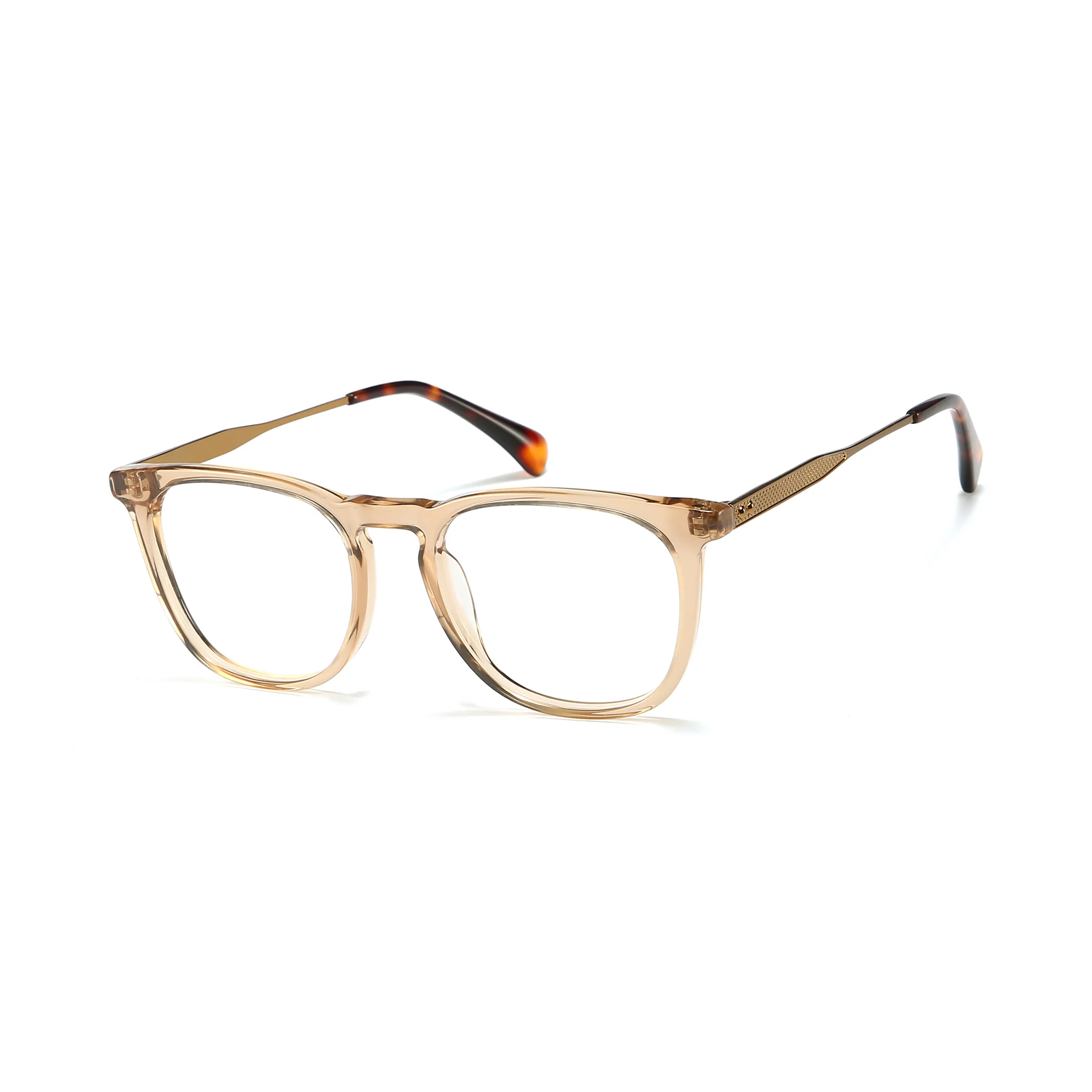 Square Transparent Amber Eyeglasses