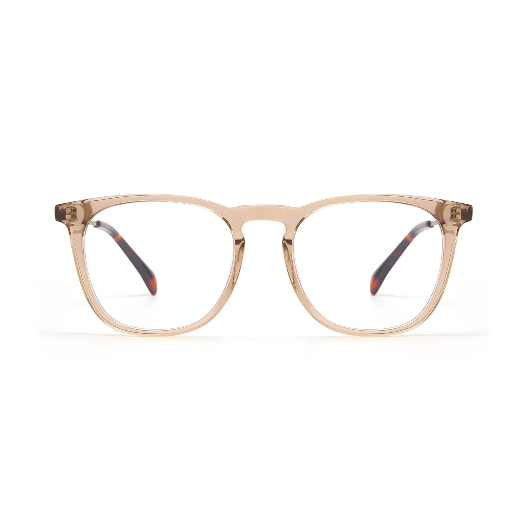 Square Transparent Amber Eyeglasses