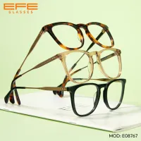 Square Transparent Amber Eyeglasses
