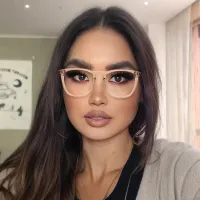 Square Transparent Amber Eyeglasses