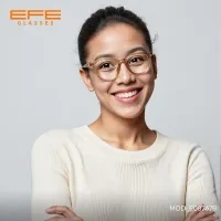 Square Transparent Amber Eyeglasses