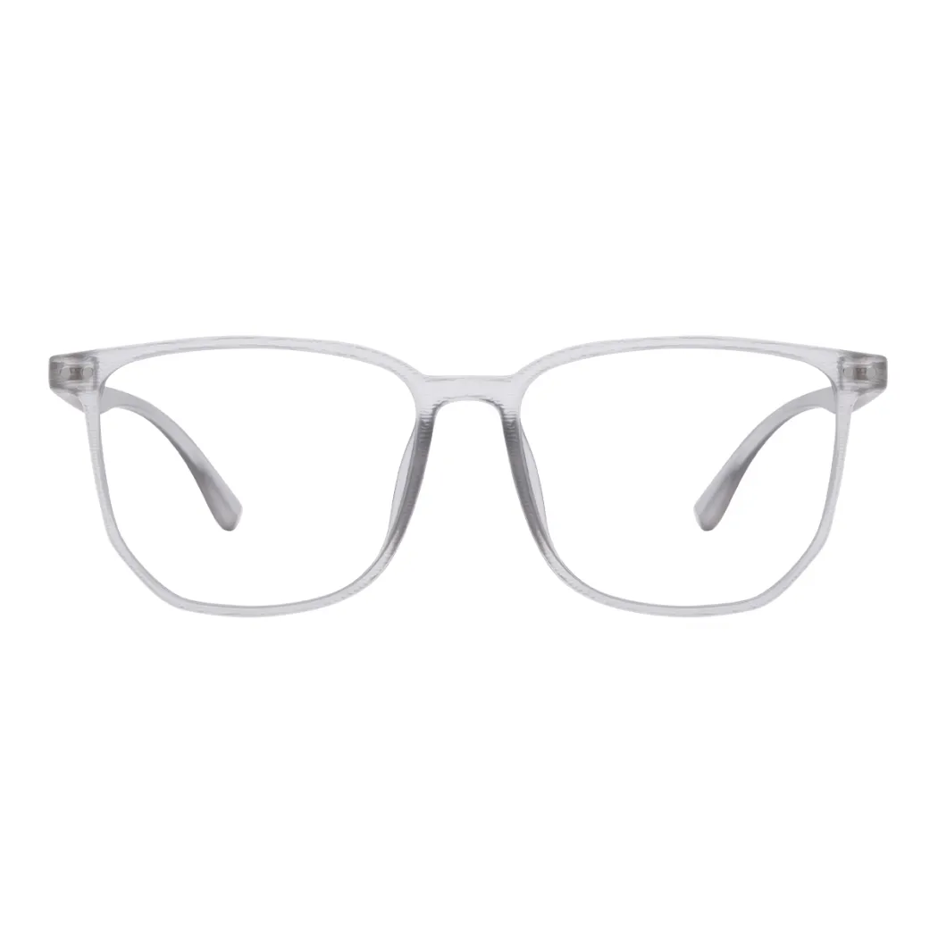 Rectangle Transparent Gray Eyeglasses